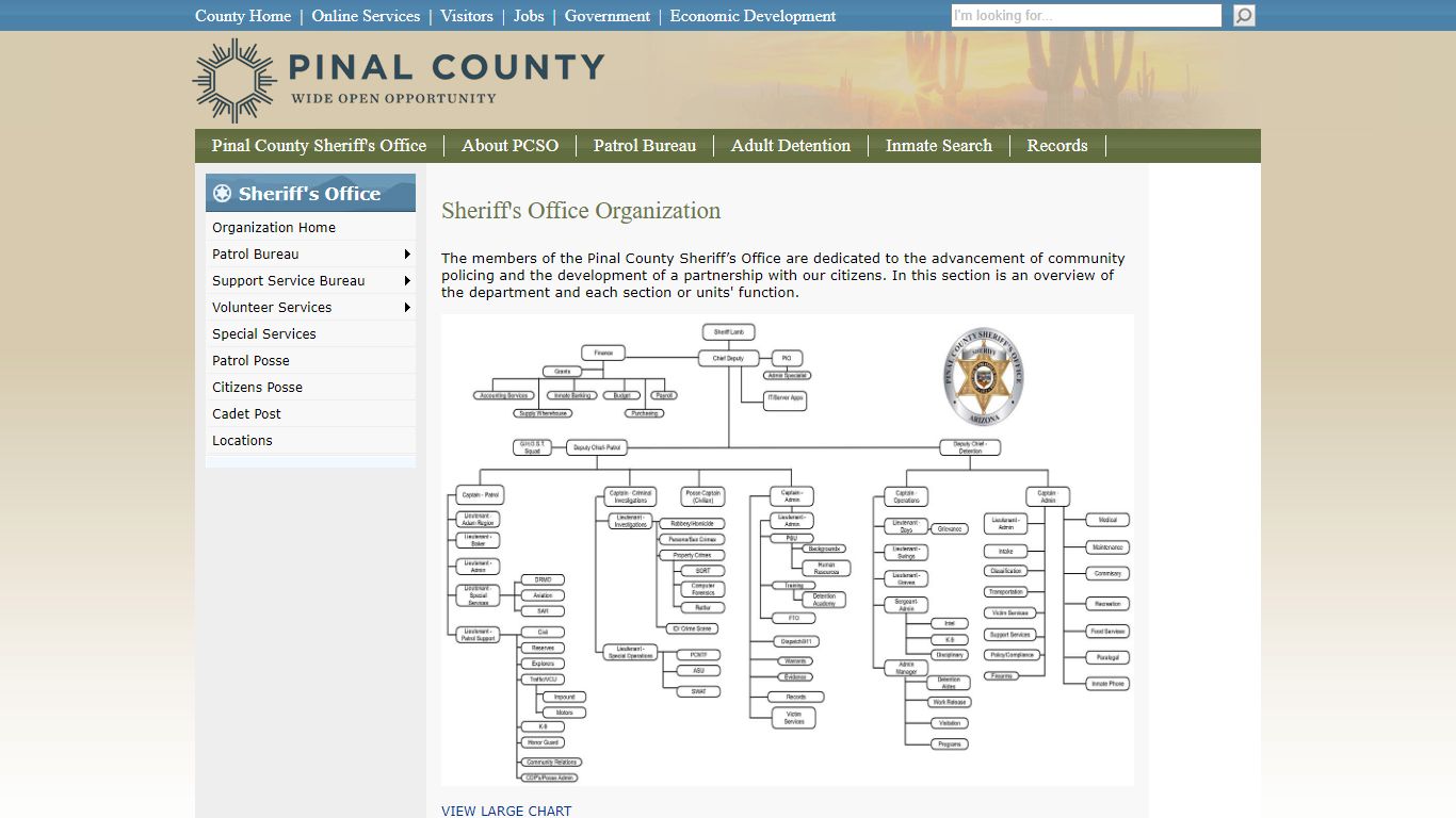 PCSO Divisions Home - Pinal County